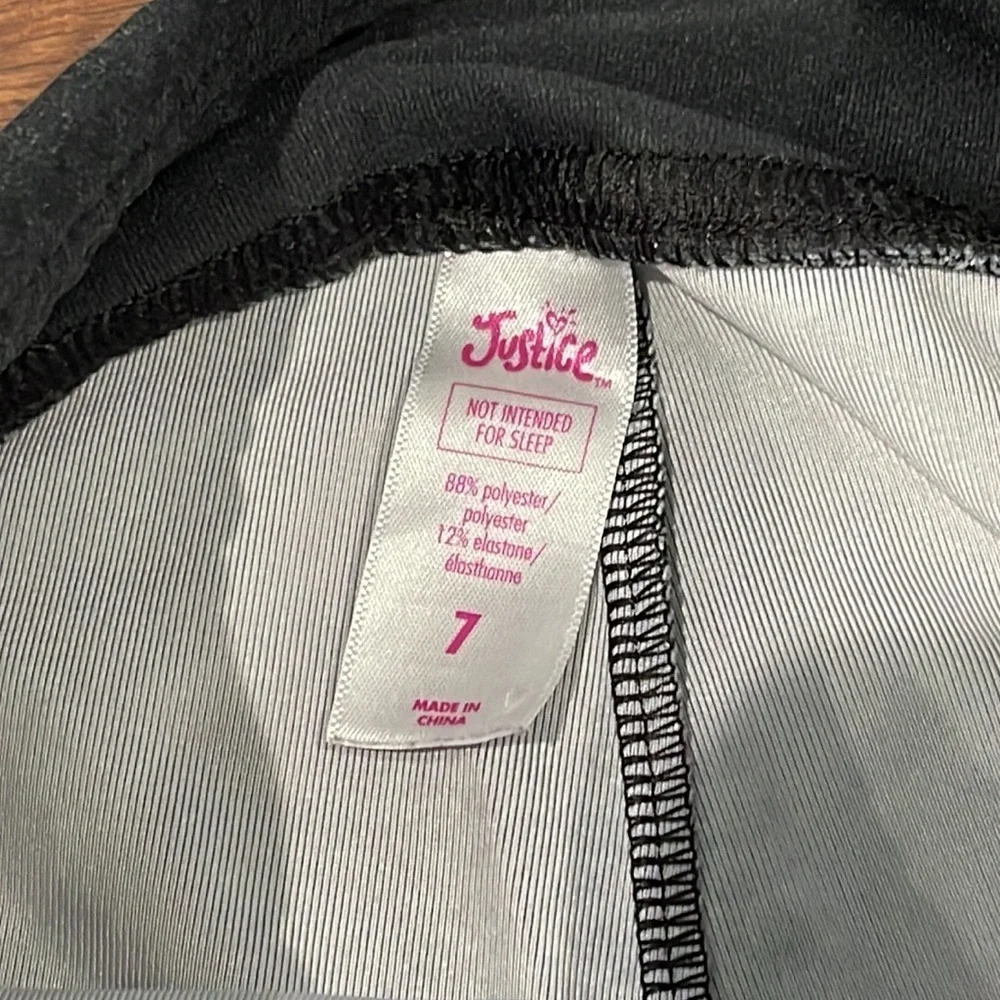 Justice Girls Black Leggings Size 7